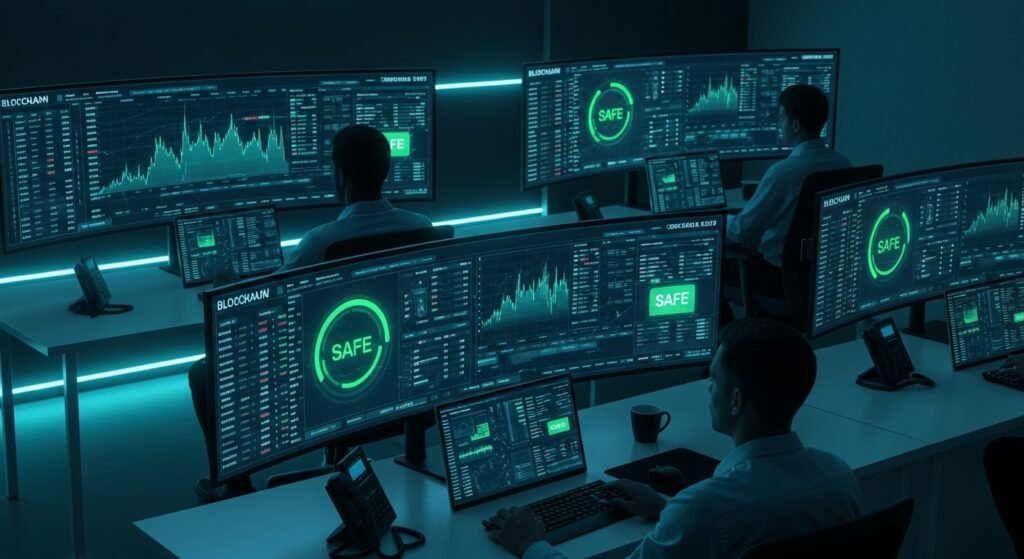 24시간 실시간으로 보안 등급과 환전 상태를 감시하는 전문 관제 센터